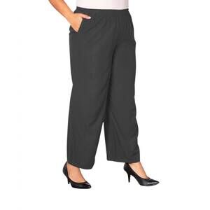 NEW ON THE PLUS SIDE wide leg rayon pants - plus in gray